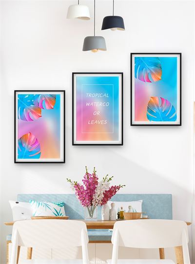 Lá nhiệt đới tranh vẽ CHL3-047-KG