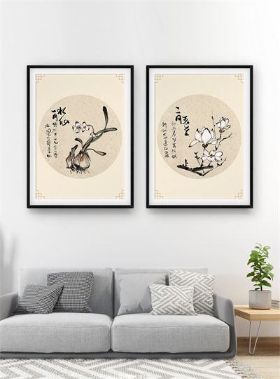 Hoa lá tranh vẽ CHL2-024-KG