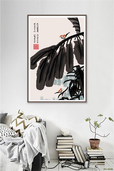 Tranh con chim đậu trên cành cây CPL1-053KG