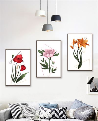 Tranh bộ hoa Đỏ Hồng Vàng CPL3-032KG