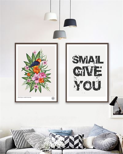 Tranh bộ hoa và chữ CPL2-005KG