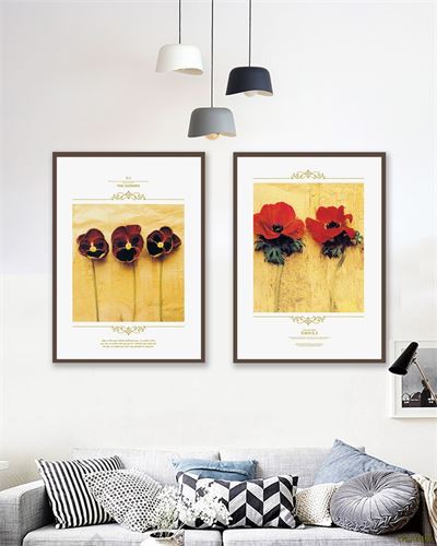 Tranh bộ hoa màu đỏ CPL2-011KG