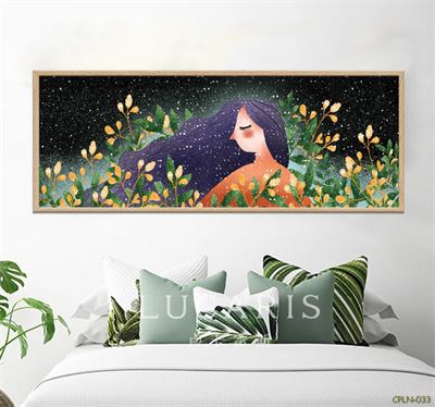 Tranh thiếu nữ bên vườn cây CPLN-033
