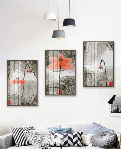 Tranh bộ hoa Sen hồng CPL3-140KG