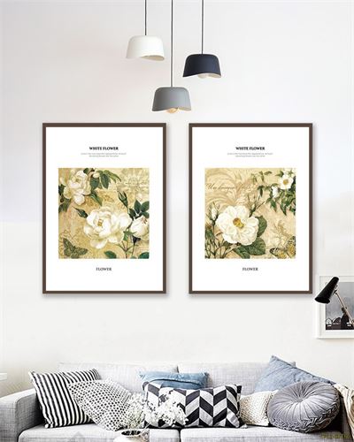 Tranh bộ hoa trắng CPL2-027KG