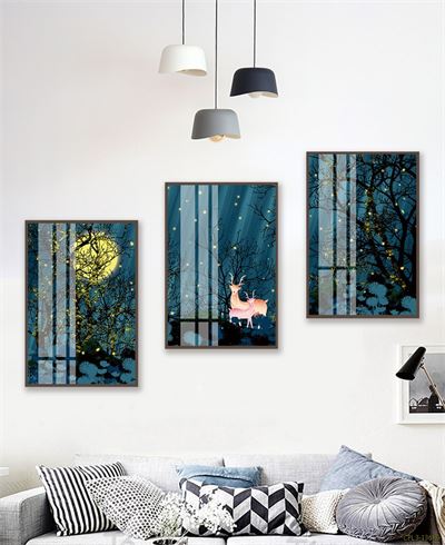 Tranh bộ cảnh vật đêm trăng CPL3-136KG