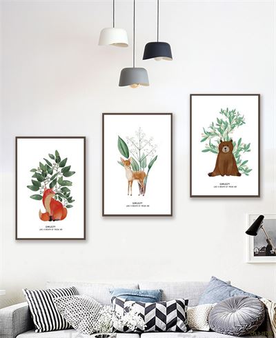 Tranh bộ động vật bên cây CPL3-157KG