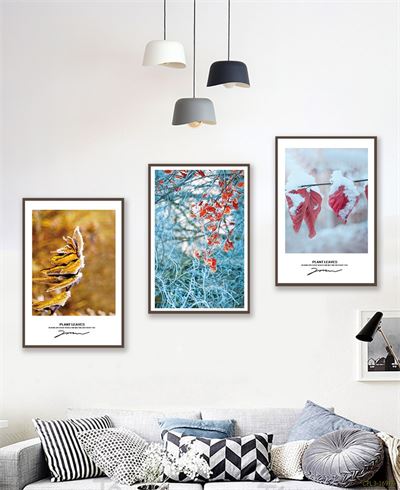 Tranh bộ lá vàng và hoa đỏ CPL3-169KG