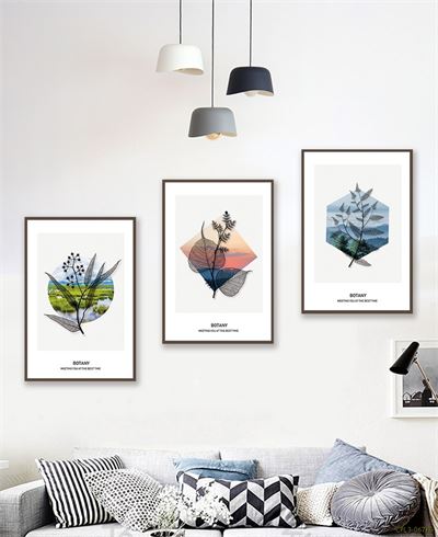 Tranh lá cây và hình học CPL3-067KG