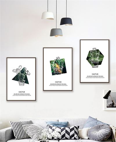 Tranh bộ lá cây và hình học CPL3-066KG