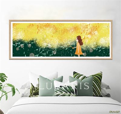 Tranh bé gái bên suối hoa CPLN-027