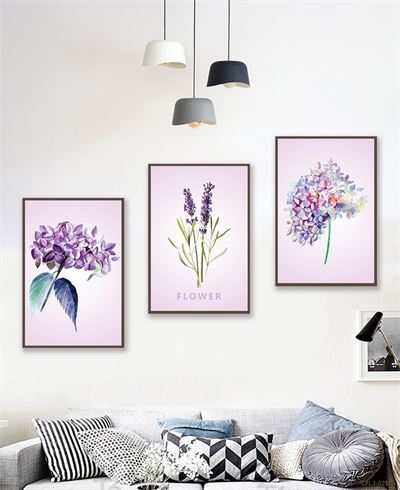 Tranh bộ hoa màu Tím CPL3-025KG