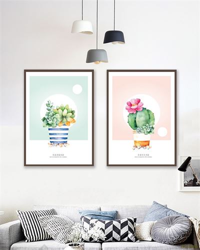 Tranh bộ hoa xương rồng và hoa sứ CPL2-007KG