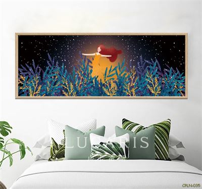 Tranh ngang thiếu nữ bên Cây CPLN-035