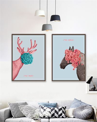 Tranh bộ động vật đội hoa CPL2-032KG