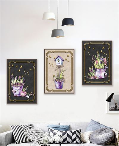 Tranh Bộ hoa lá cành CPL3-076KG